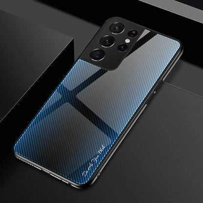 Luxury Gradient Phone Cover For Samsung Galaxy S23 S21 S22 S24 S25 Ultra Plus Note 20 Ultra S21 FE S20 S23 FE 5G Case Glass Case