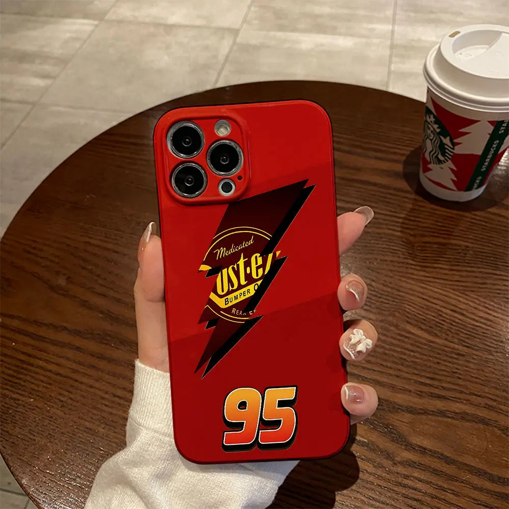 Cars Lightning McQueen 95 Phone Case for iPhone 16 15 14 13 12 11 Pro Max XS XR XSMax 6 7 8 Plus Glossy Film Hard PC Cover