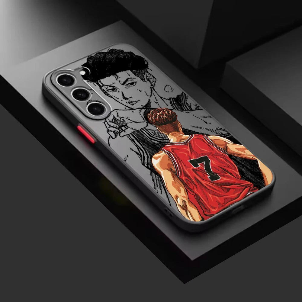 Sakuragi Hanamichi Slam Dunk Frosted Translucent For Samsung Galaxy S24 S23 S22 S21 S20 FE S10 S9 S8 Plus Ultra Pro 5G Funda
