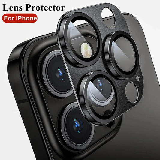 Metal Armor Camera Lens Protector For iPhone 16 Pro 17 13 11 12 14 15 Pro Max Tempered Glass For iPhone Mini Camera Protector
