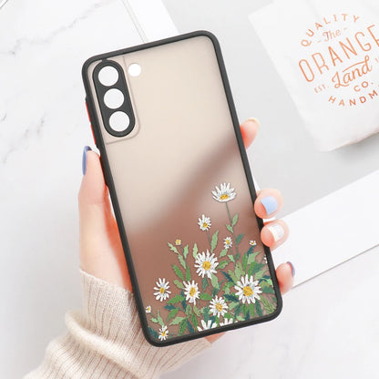 For Samsung S24 S22 Ultra Case Cover Samsung Galaxy S23 Ultra S 22 S21 S20 FE S10 Note 20 10 Plus S8 Lavender Flowers Clear Case