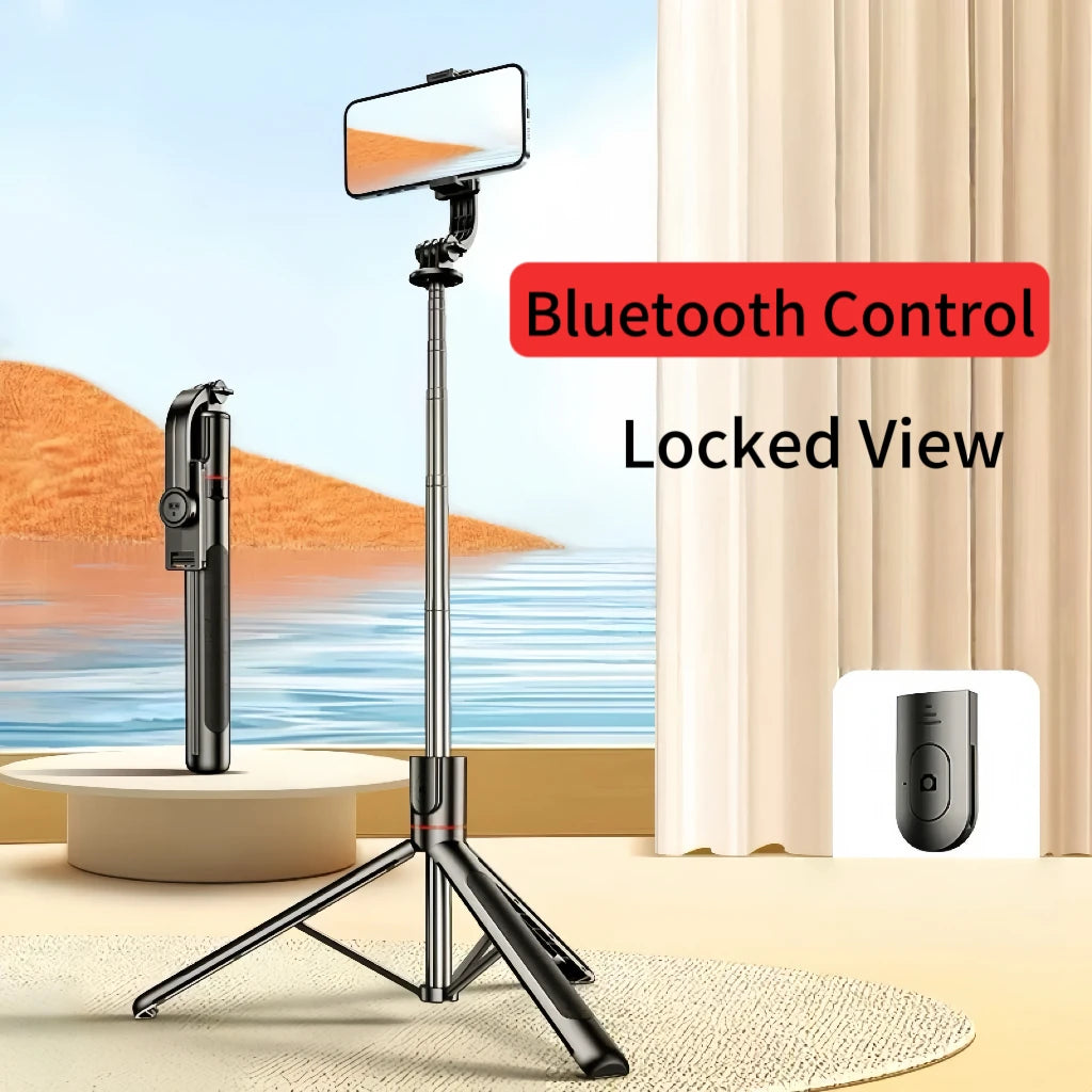 Portable selfie stick tripod, adjustable beauty fill light Bluetooth remote control for iPhone Samsung phone