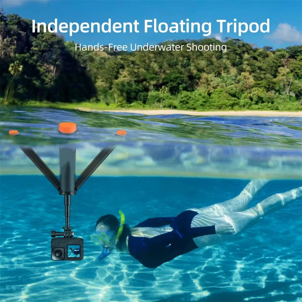 BSLIUFANG underwater buoyancy pole extendable selfie stick tripod suitable for GoPro Insta360 DJI OSMO sports camera accessories