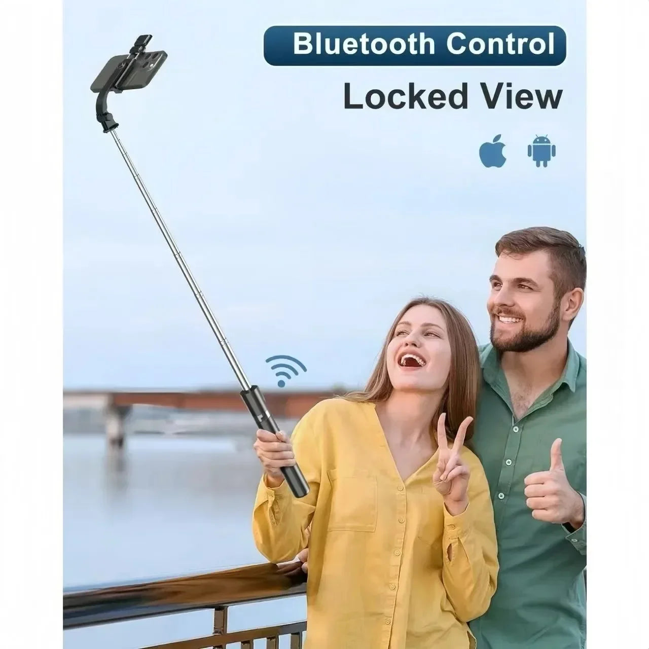 Portable selfie stick tripod, adjustable beauty fill light Bluetooth remote control for iPhone Samsung phone