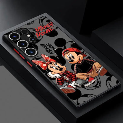 Cool Disney Mickey Minnie Matte Case for Samsung Galaxy S24Ultra S23 S25 Ultra S20 FE S21 S22 Plus S10 S9 S23 5G Phone Cover