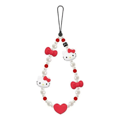 Sanrio Cartoon Hello Kitty Phone Chain Cute Girl Heart Bead String Phone Case Hanging Rope Keychain kawaii pendent Holiday Gifts