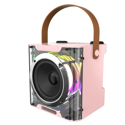High Power Karaoke Machine, Mini Bluetooth Speaker and Microphone Set, RGB Lighting Effects, Stereo Subwoofer, with Phone Holder