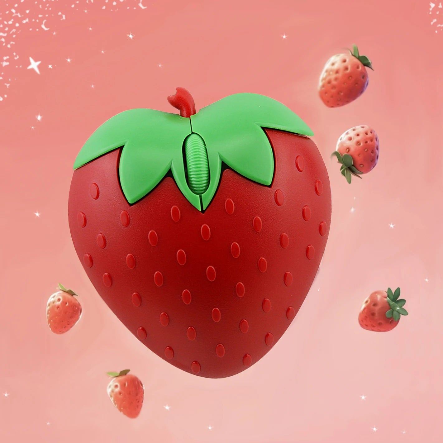 Pink Strawberry Small Optical Mouse Cute Creative Cartoon PC Computer Office Mice Girls Gift Mause for Office Laptop Desktop
