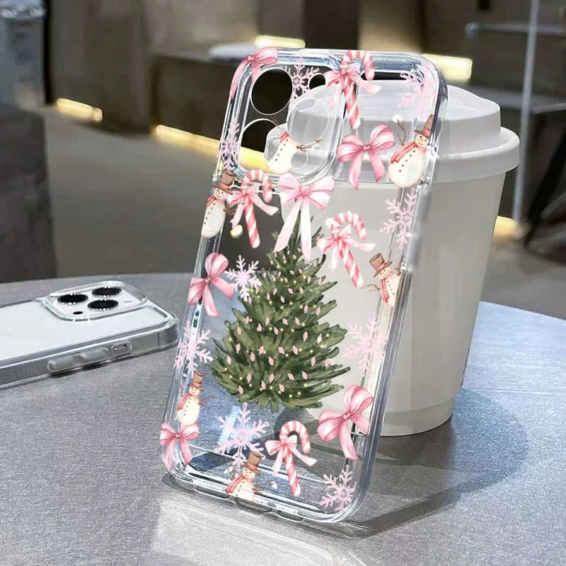 Christmas Tree Letter Snowflake Design Phone Case For iPhone 17 16 15 14 Plus 13 12 11 Pro MAX 16E 17 Air Phone Cover