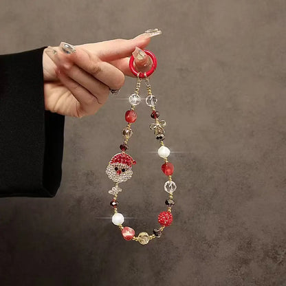 Cute Christmas Phone Chain Pendant Wrist Strap Anti-lost Lanyard Festival For iPhone Decorative Strap Bracelet Phone Accessories