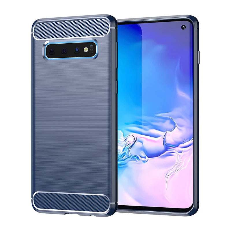 Shockproof Silicone Case For Sansung Galaxy S10 S10E S10Plus  Fiber Case Fundas