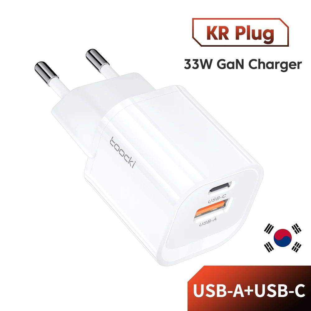 Toocki 33W GaN USB Type C Charger Quick Charge 3.0 PD 3.0 For iPhone 14 13 12 11 Pro Max XS For iPad Pro Air iPad Mini 2021