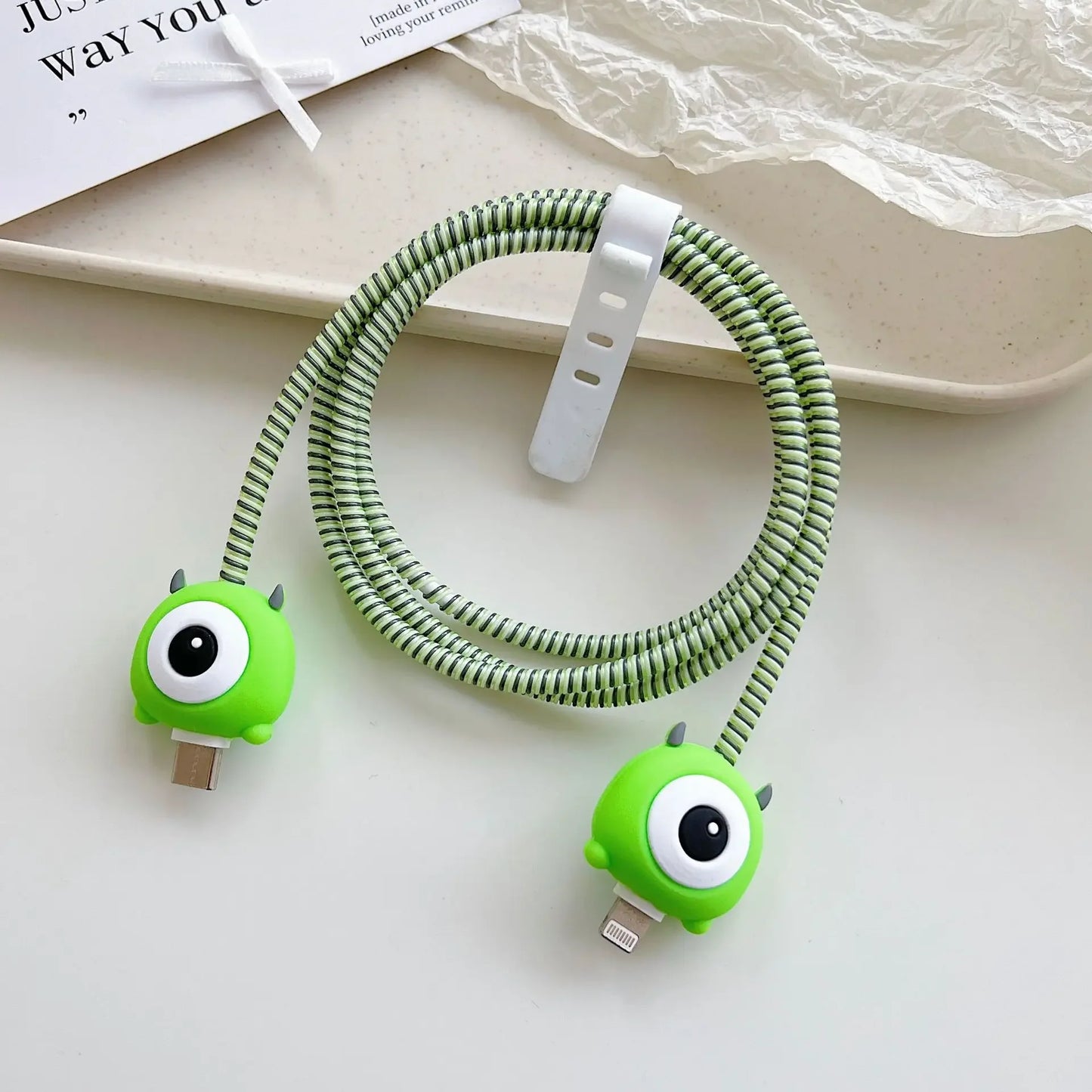 New Cartoon Charger Cable Protector for IPhone 15 14 13 12 18W 20W Charger Protection Cover Stitch Data Line Winder Protective