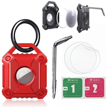 Waterproof AirTag Keychain Holder tag Lock Case Wire Cable,  Anti-Lost Protective Case with Keyring for Luggage, Key, Backpack