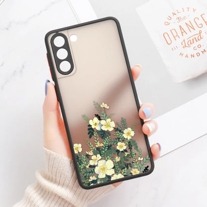 For Samsung S24 S22 Ultra Case Cover Samsung Galaxy S23 Ultra S 22 S21 S20 FE S10 Note 20 10 Plus S8 Lavender Flowers Clear Case