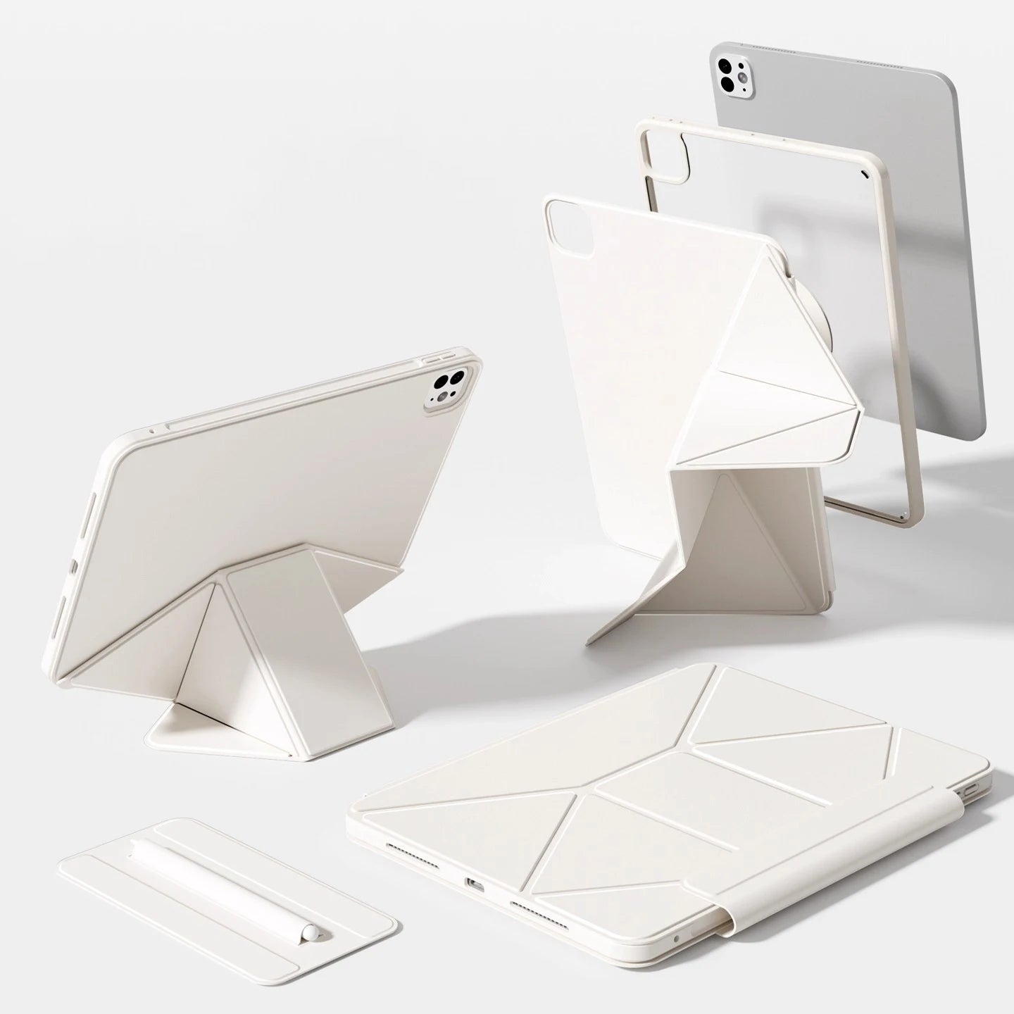 ZOYU for iPad 10/11th Increase Height Bracket Case, Magnetic Transparent Removable Cover iPad Pro 11 12.9 13 Air 4/5th mini 6/7