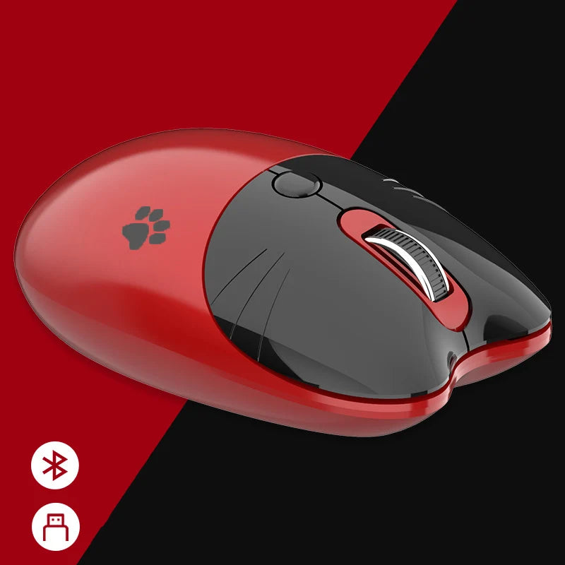 Pink Wireless Cute Meow Mouse Cartoon Silent Optical Ergonomic 1600DPI Mause Computer USB Gamer Mice For Laptop PC Gifts