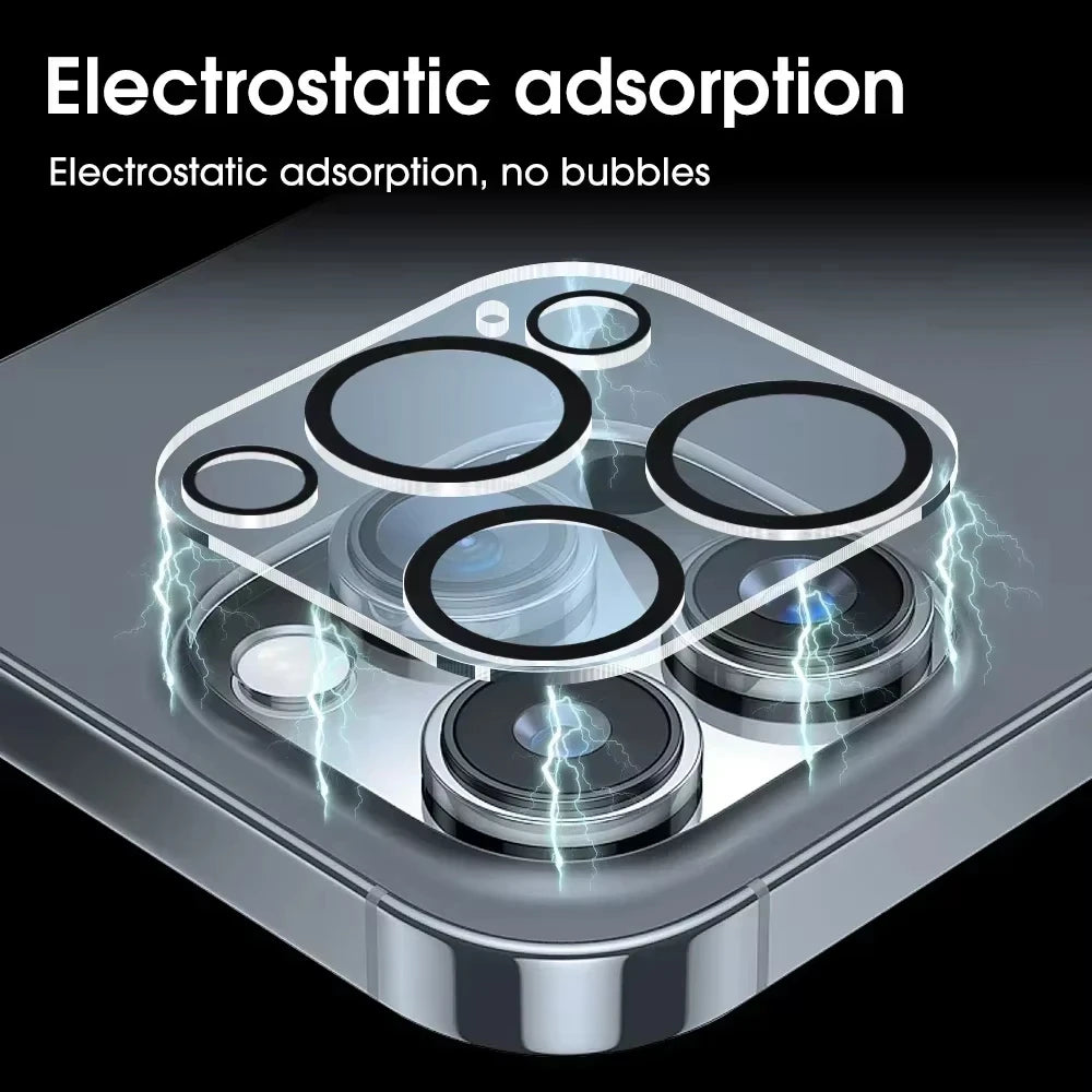 1-5Pcs Tempered Glass for iPhone 16 15 12 11 14 13 Pro Max 16 Plus Mini Camera Lens Protector Black Circle Protective Lens Film