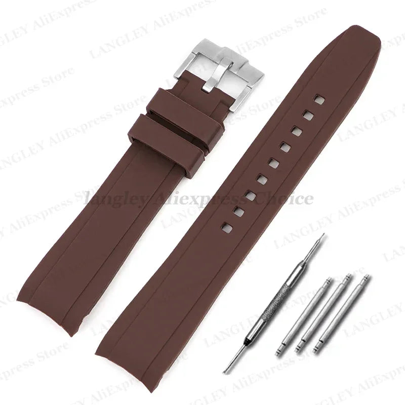 Soft Silicone Watch Strap for Omega for Swatch for MoonSwatch Band Men Women Curved End Diving Rubber Sport Watch Bracelet 20mm