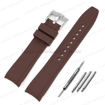 Soft Silicone Watch Strap for Omega for Swatch for MoonSwatch Band Men Women Curved End Diving Rubber Sport Watch Bracelet 20mm