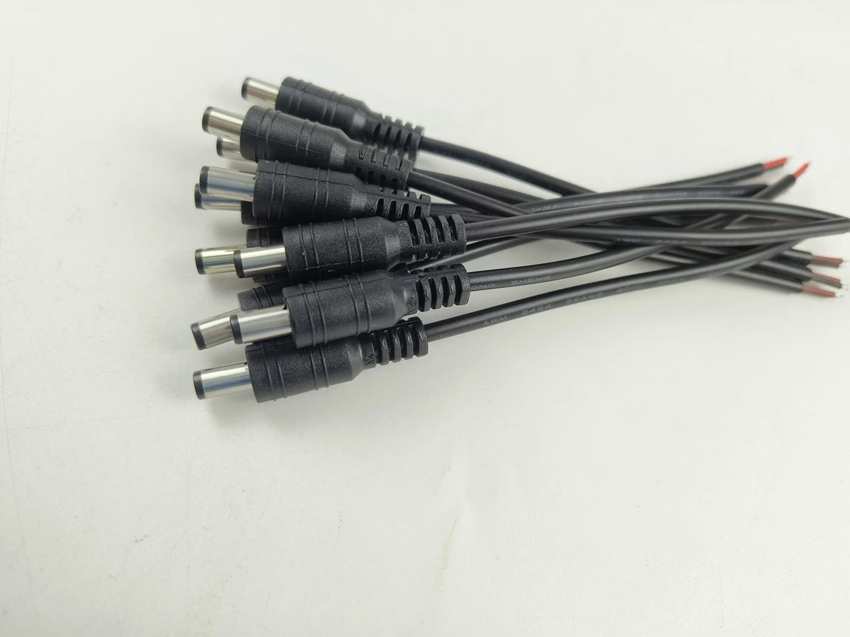 1/5/10 Pcs 5.5x2.1mm DC Male Female Power Plug Cable Wire Jack Adapter Connector for CCTV Single Color 3528 5050 LED Tape Light