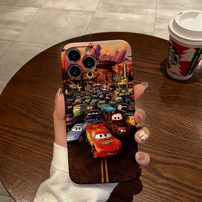 Cars Lightning McQueen 95 Phone Case for iPhone 16 15 14 13 12 11 Pro Max XS XR XSMax 6 7 8 Plus Glossy Film Hard PC Cover