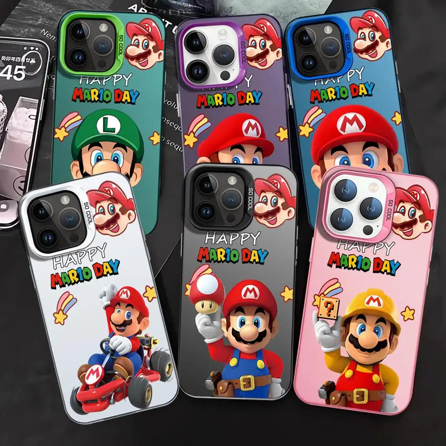 Cartoon S-Super M-Marios Bros Phone Case For iPhone 16 15 14 13 12 11 Pro Max 7 8 Plus XR XS Max Shockproof Silicone Matte Cover