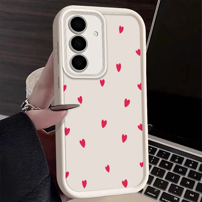 Black Love Heart Soft Phone Case For Samsung Galaxy S25 FE S22 S21 S23 S20 S24 Ultra FE A35 15 A25 A55 Note 20 Plus 5G Cover