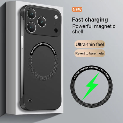 Frameless Magnetic For Magsafe Slim Case For iPhone 17 Pro Max Air iPhone17Pro Max 5G Wireless Charging Hard Back Cover