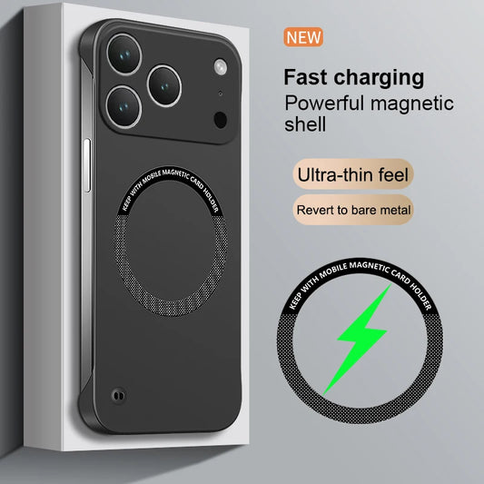 Frameless Magnetic For Magsafe Slim Case For iPhone 17 Pro Max Air iPhone17Pro Max 5G Wireless Charging Hard Back Cover