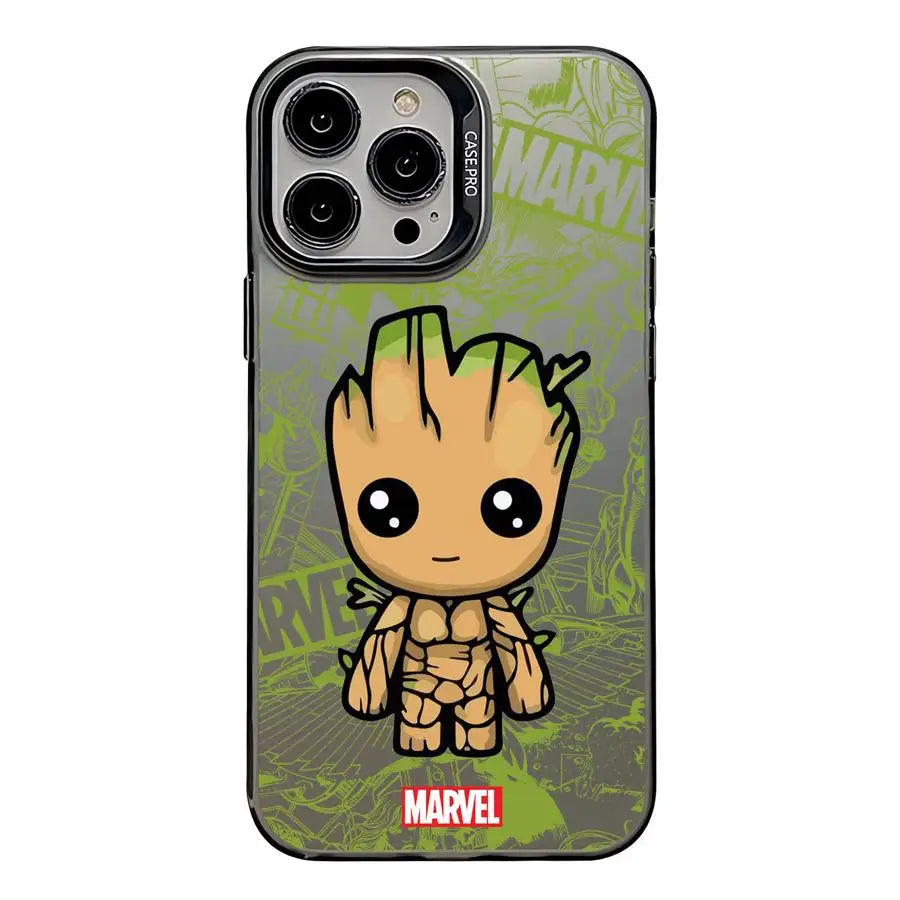 Marvel Cute Spider Man Groot Phone Case for iPhone 16 Pro 15 Pro Max 14 13 12 11 XS 14 Pro Max 16 Plus 14Pro 12Pro Soft Shell