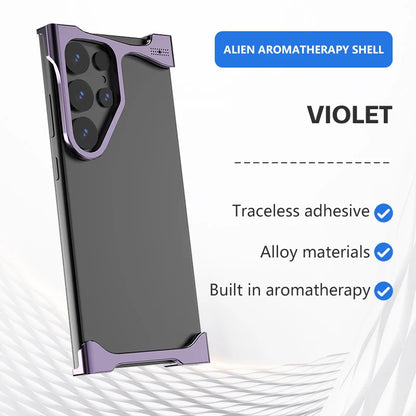 For Samsung Galaxy S23 S24 S25 Ultra S25 Plus Phone Case Irregular Titanium Alloy Bumper Shell With Borderless Protective Cover