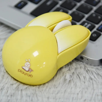 Cute Rabbit Ear Shape Dual-Mode Mouse 2.4G+Bluetooth Lightweight Mute Ergonomic Plating Portable Mice For PC Laptop Office Home