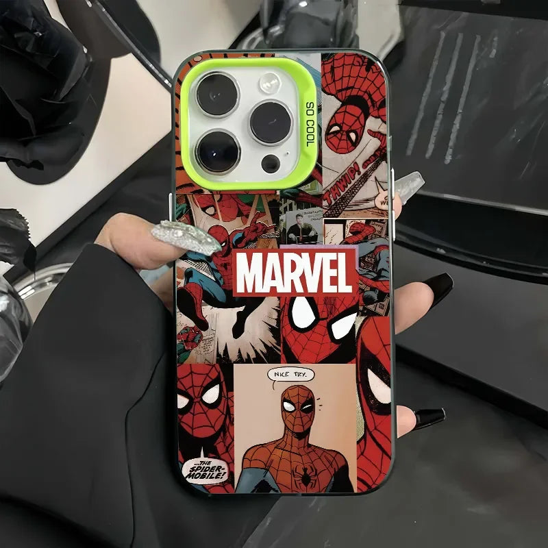 Marvel Spider Man Nice Spoof Super Cool Phone Case For iPhone 16 15 14 13 12 11 Pro Max XR XS 7 8Plus Y2K Soft Anti Fall Cover
