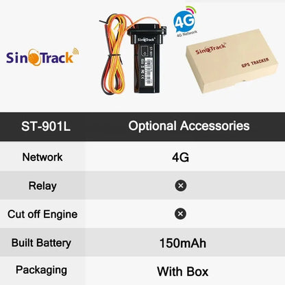 SinoTrack Best GPS Tracker ST-901 Vehicle Tracking Device Waterproof Motorcycle Car GPS GSM SMS Locator with Real Time Tracking