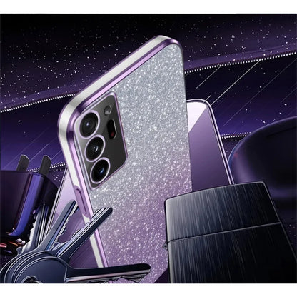 Luxury Gradient Glitter Plating Case For Samsung Galaxy S24 S22 S21 S23 Ultra FE Note 20 10 S10 S20 Plus Silicon Protect Cover