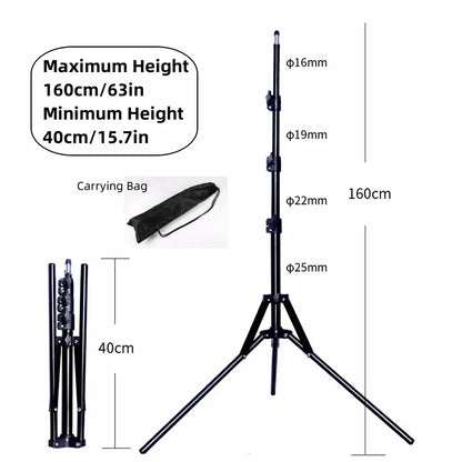 RP01-C Heavy Duty Metal Alloy Light Stand 160cm Tripod for Photo Studio Softbox Video Flash Reflector Lighting Background Stand