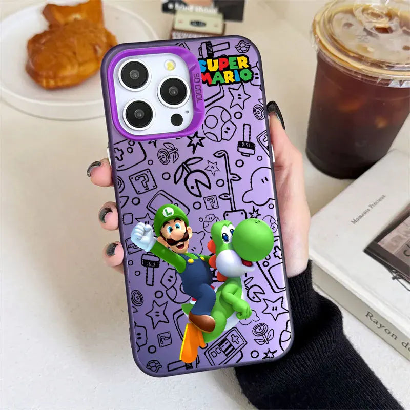 Cartoon S-Super M-Mario Bros Phone Case For iPhone 16 15 14 13 12 11 Pro Max XS Max XR 7 8 Plus Shockproof Silicone Matte Cover