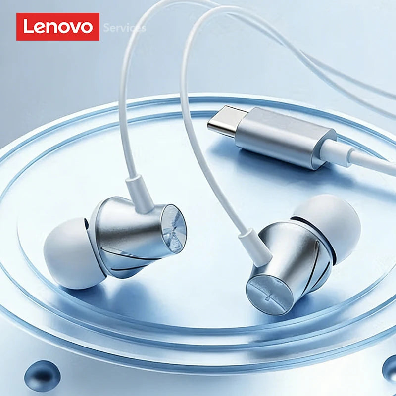 Lenovo Wired Earphone 3.5mm TypeC Semi-in-Earphones For Xiaomi Samsung Huawei Mobile Phones Tablets Desktops Laptops Headphones