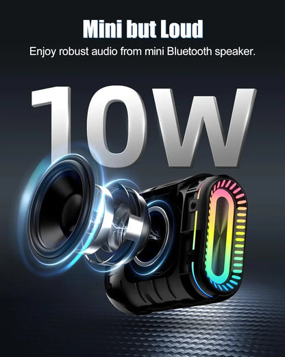 OHAYO Bluetooth Speaker Small Music Box Bluetooth 5.3 with RGB Light, Outdoor Portable Speaker with 24H Battery, IPX7 Waterproof