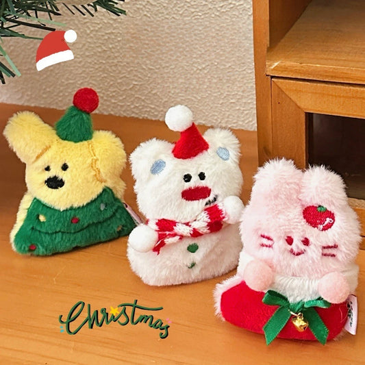 1/3 Pcs Christmas Plush Doll Pendant Girl Small Animal Decoration Cute Doll Keychain