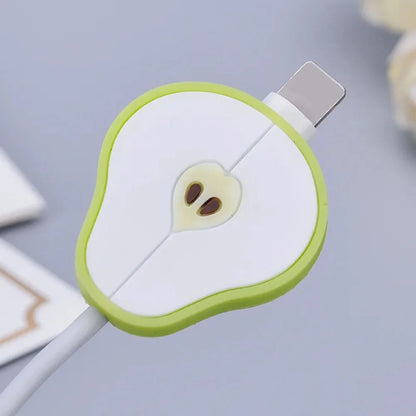 Cute Fruits Cable Protector Cartoon Charger Protector Cable Winder Organizer Data Line Cord Protective Cover For iPhone
