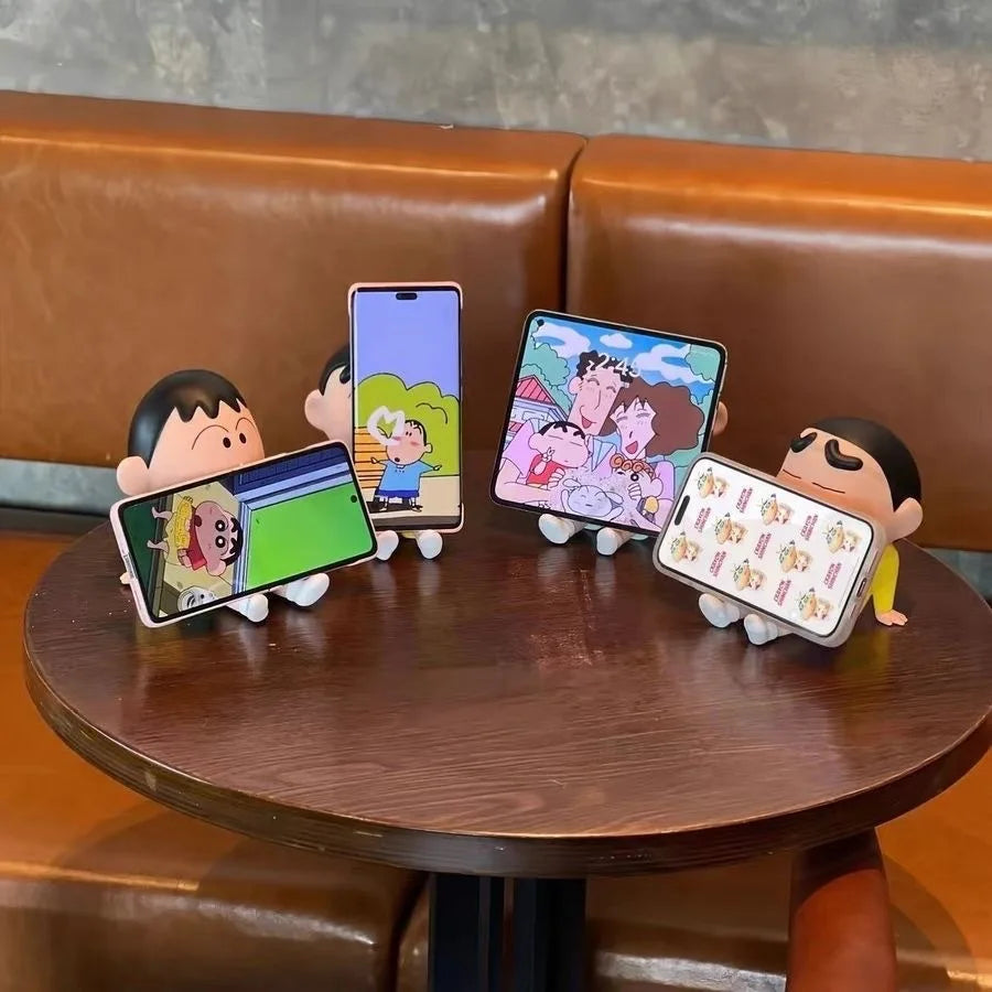 Cartoon Crayon Shin-Chan Boochan Phone Holder Desktop Anime Ornaments Watching Tv Cartoon Phone Support Cute Doll Gifts