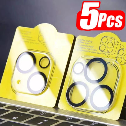 1-5Pcs Tempered Glass for iPhone 16 15 12 11 14 13 Pro Max 16 Plus Mini Camera Lens Protector Black Circle Protective Lens Film