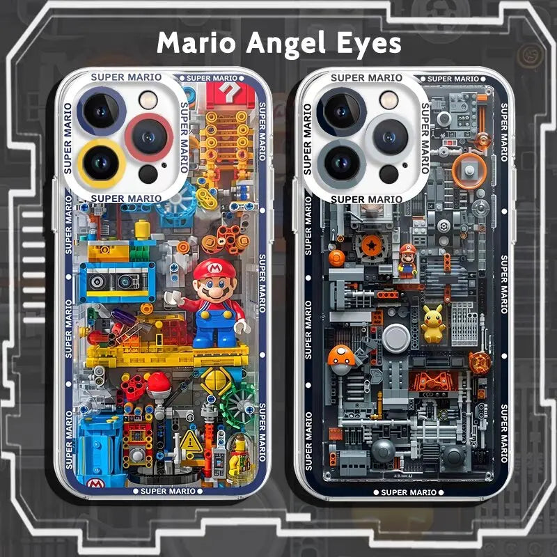 Trendy Machinery Print Super Mario Phone Case for Samsung Galaxy S25 S24 S22 S23 Plus Note 20 Ultra 5G S21 S20 S24 FE TPU Cover