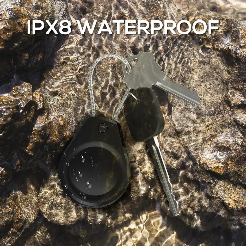 Waterproof AirTag Keychain Holder tag Lock Case Wire Cable,  Anti-Lost Protective Case with Keyring for Luggage, Key, Backpack