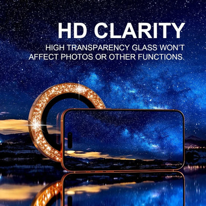 Bling Glitter Diamond Metal Frame Camera Protector For IPhone 18 Pro Max 17 Pro 17 Alloy Lens Tempered Glass Film Ring Cover Cap