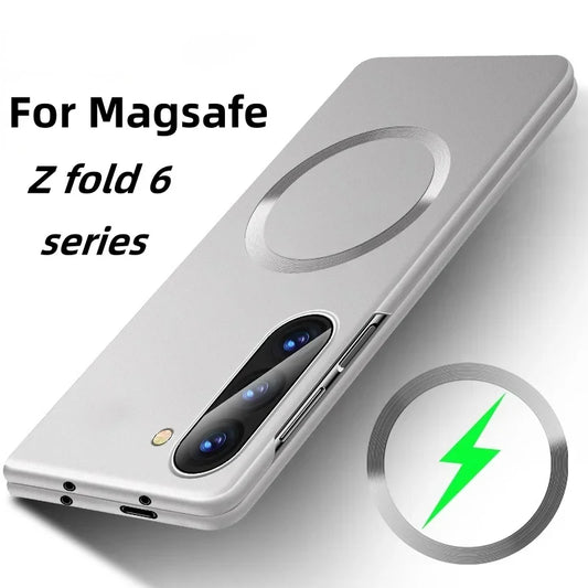 Ultra Thin Matte Metallic Magsafe Magnetic Case For Samsung Galaxy Z Fold 7 6 5 4 3 Wireless Charge Shockproof Protection  Cover