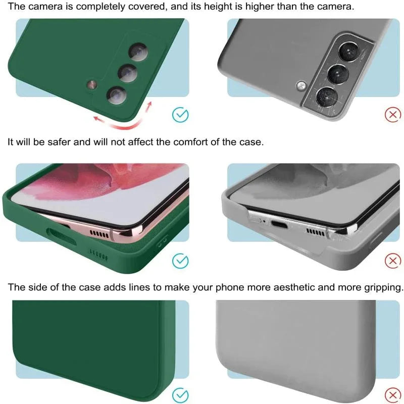 luxury Liquid Silicone Case for Samsung S25 S24 Galaxy S20 S21 S22 S23 FE Plus Note10 20 A52 A31 A41 A71 A51 A72 A70 A50 Coque