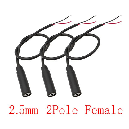 3Pcs 2.5mm/3.5mm Male Female 2/3/4Pole Mono/Stereo Aux Plug Jack Connector To Bare Wire End For DIY Audio Headphone Cable Repair